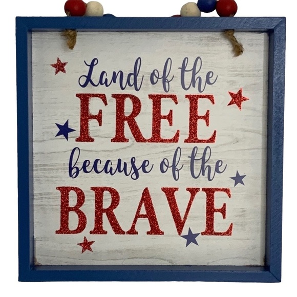 Patriotic Garden Flag 2 Wood Wall Plaques 4th July Decor 3 Piece USA Bundle NEW - Picture 4 of 10